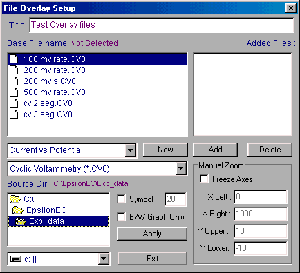 File overlay setup dialog box