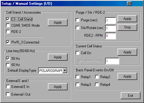 Manual Settings dialog box