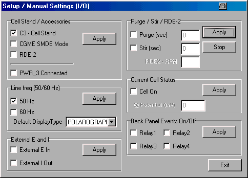 Manual Settings dialog box