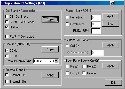 Manual Settings dialog box