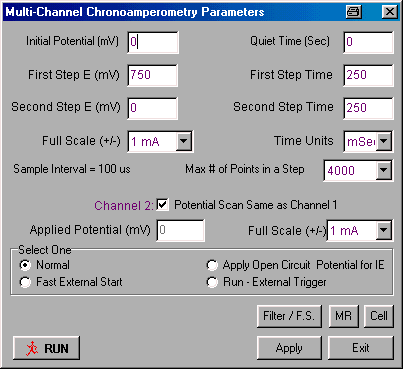 MCCA Change Parameter dialog box