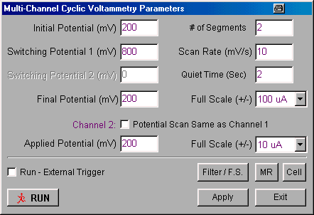MCCV Change Parameter dialog box
