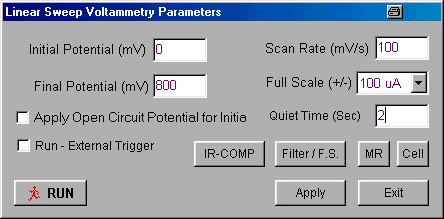 LSV Change Parameter dialog box