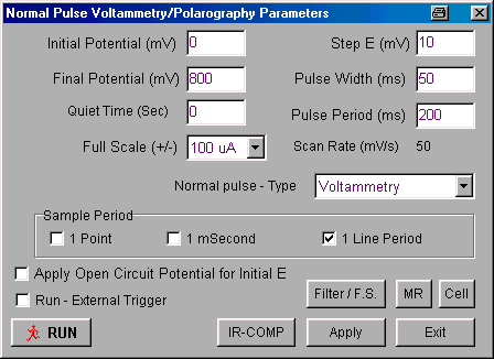 NPV Change Parameter dialog box