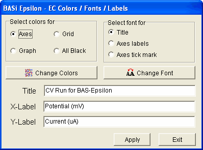 Colors and fonts dialog box